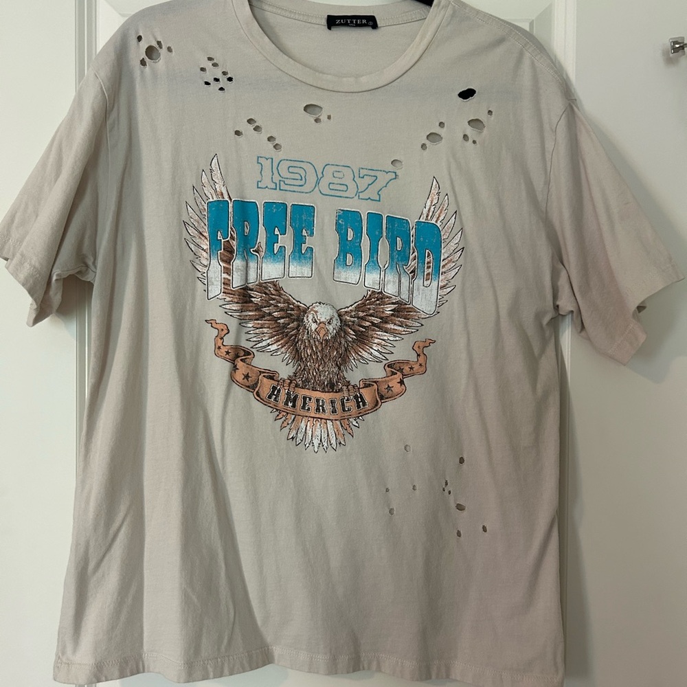 Junk Food Clothing Tan Short Sleeve Tee Free Bird Graphic